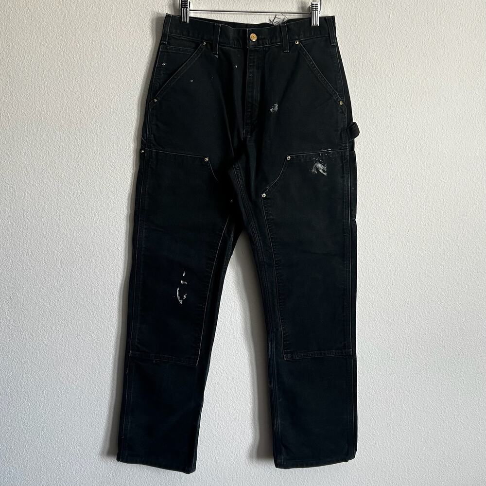 Carhartt B01 BLK black double knee work wear carpenter pants